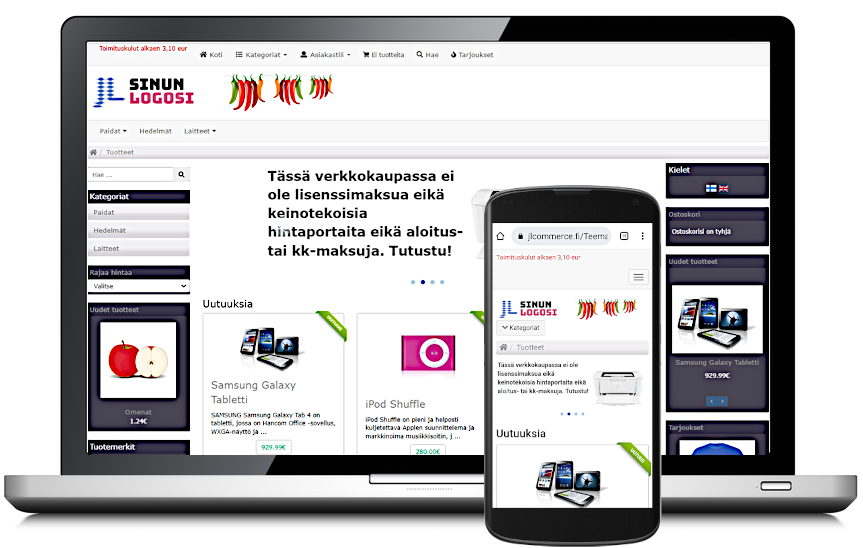 JLCommerce Pro ulkoasu M2 musta